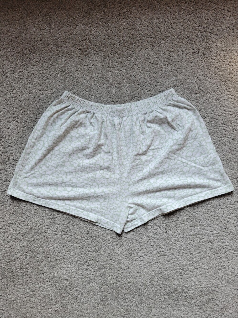 Green Cotton Women's Floral Lounge Sleep Shorts Size Medium 100% Cotton